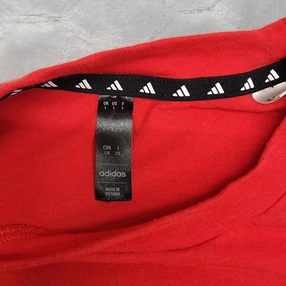 Adidas Aeroready Mens Large Red Short Sleeve Athletic Training T-Shirt Tee